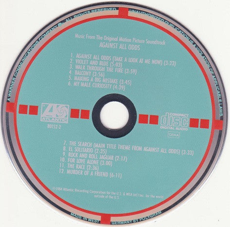 Various : Against All Odds (Music From The Motion Picture Soundtrack) (CD, Album, Tar)