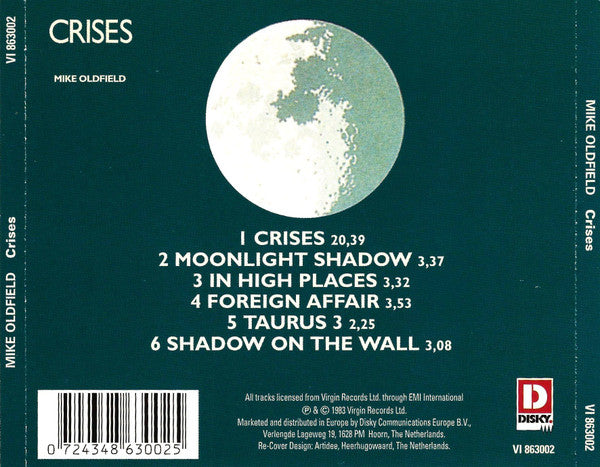 Mike Oldfield : Crises (CD, Album, RE)