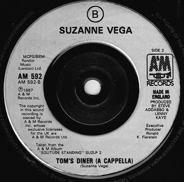 D.N.A.* Featuring Suzanne Vega : Tom's Diner (7", Single)