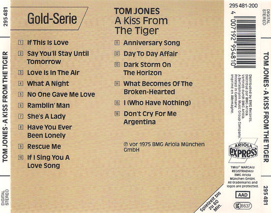 Tom Jones : A Kiss From The Tiger (CD, Comp)