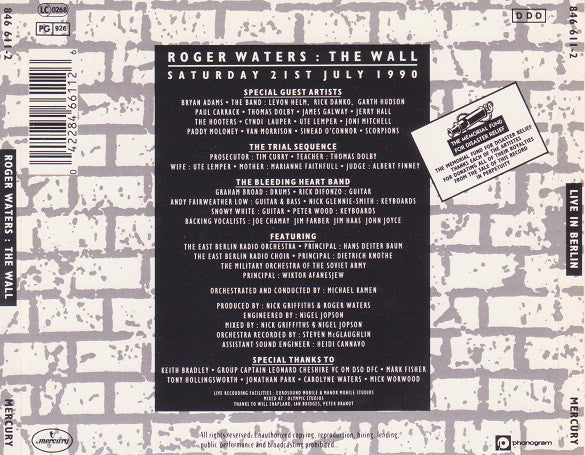 Roger Waters : The Wall (Live In Berlin) (2xCD, Album)