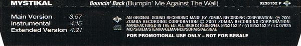 Mystikal : Bouncin' Back (Bumpin' Me Against The Wall) (CD, Single, Promo)