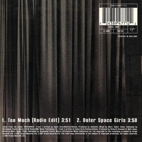 Spice Girls : Too Much (CD, Single, Car)