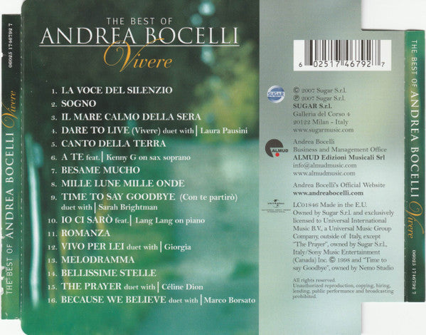 Andrea Bocelli : The Best Of Andrea Bocelli: Vivere (CD, Comp)