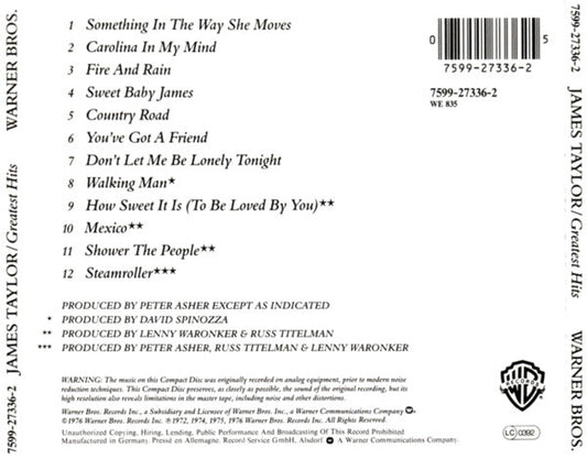 James Taylor (2) : Greatest Hits (CD, Comp)