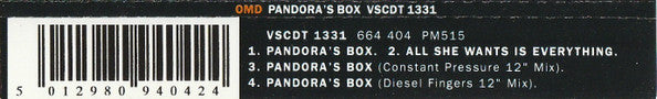 Orchestral Manoeuvres In The Dark : Pandora's Box (CD, Single)
