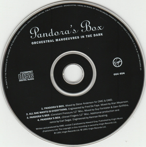 Orchestral Manoeuvres In The Dark : Pandora's Box (CD, Single)