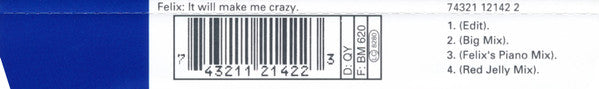 Felix : It Will Make Me Crazy (CD, Single)