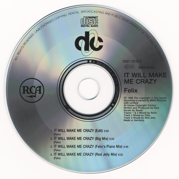 Felix : It Will Make Me Crazy (CD, Single)