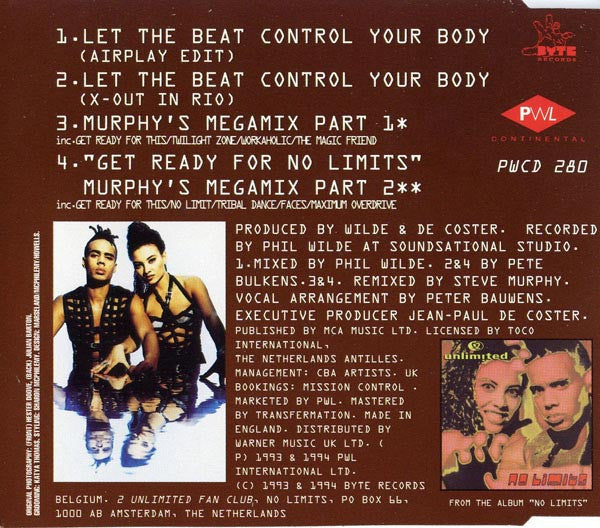 2 Unlimited : Let The Beat Control Your Body (CD, Single)
