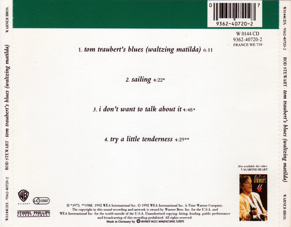Rod Stewart : Tom Traubert's Blues (Waltzing Matilda) (CD, Maxi)