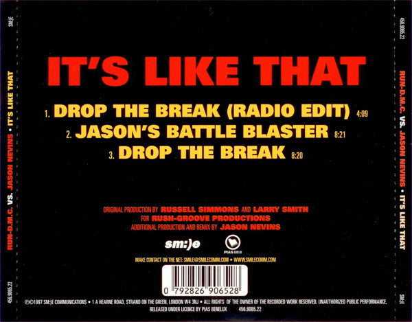 Run-DMC vs. Jason Nevins : It's Like That (CD, Maxi)