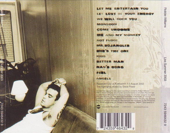 Robbie Williams : Live Summer 2003 (CD, Album)