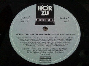Richard Tauber - Franz Lehár : Dokument Einer Freundschaft (LP, Comp)