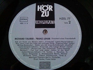 Richard Tauber - Franz Lehár : Dokument Einer Freundschaft (LP, Comp)