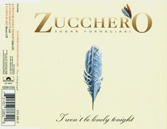 Zucchero : I Won't Be Lonely Tonight (CD, Single)