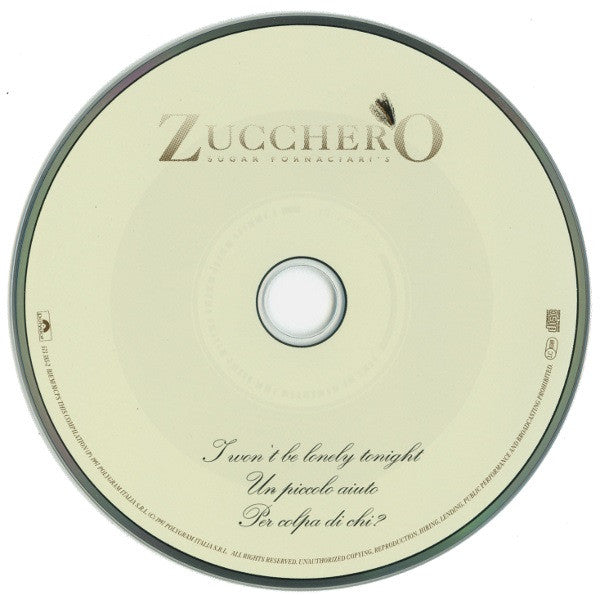 Zucchero : I Won't Be Lonely Tonight (CD, Single)