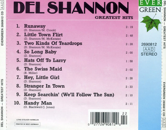 Del Shannon : Greatest Hits (CD, Comp)