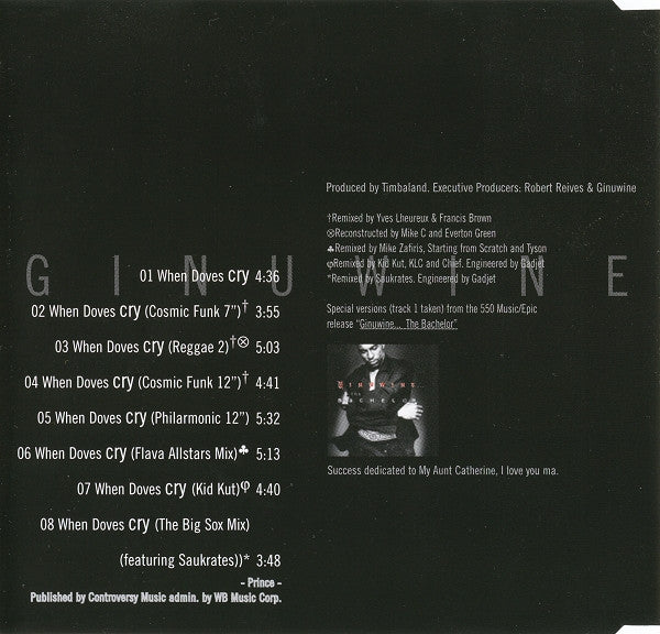 Ginuwine : When Doves Cry (The Remixes) (CD, Maxi)