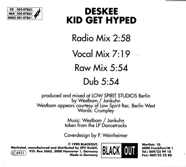 Deskee : Kid Get Hyped (CD, Maxi)