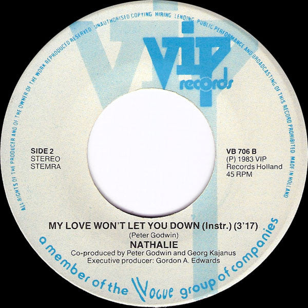 Nathalie : My Love Won't Let You Down (7", Single)
