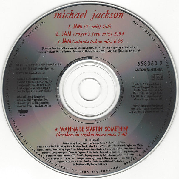 Michael Jackson : Jam (CD, Single)