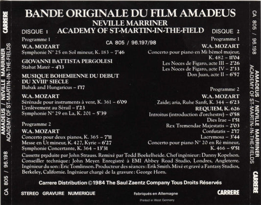 Sir Neville Marriner, The Academy Of St. Martin-in-the-Fields : Amadeus (Bande Originale Du Film) (2xCD, Album)