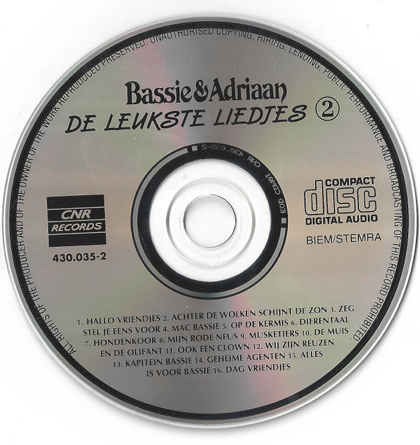Bassie & Adriaan : De Leukste Liedjes 2 (CD, Album)