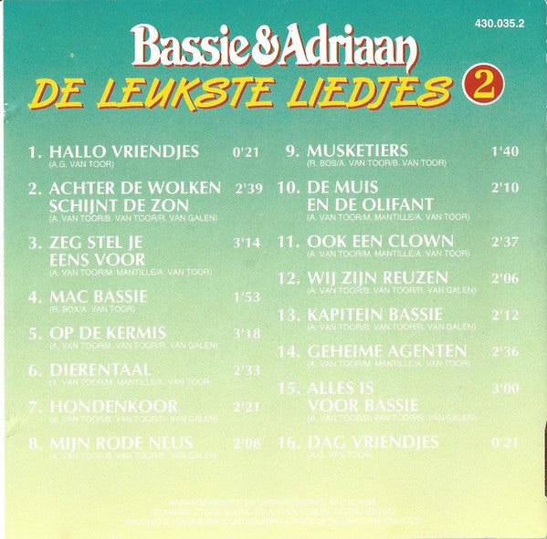 Bassie & Adriaan : De Leukste Liedjes 2 (CD, Album)