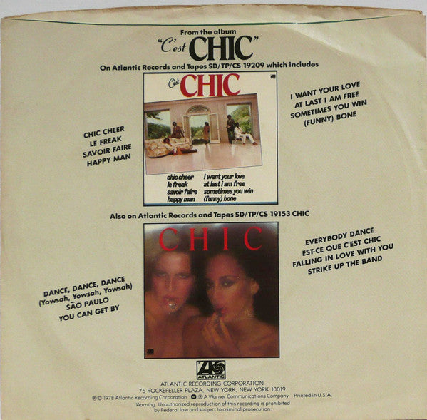 Chic : I Want Your Love b/w (Funny) Bone (7", Spe)