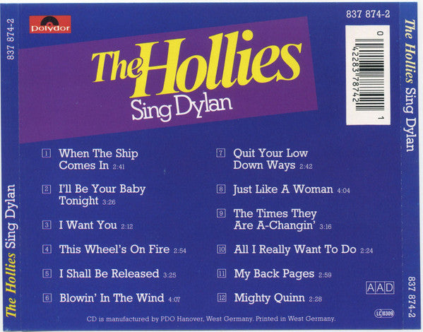 The Hollies : Sing Dylan (CD, Album)