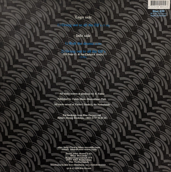 DJ Rob Fabrie* : Going Out To All The DJ's  (12")