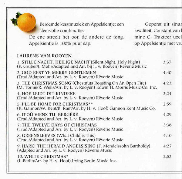 Laurens van Rooyen Met Marco Bakker En Willeke Alberti : Appelsientje Kerstconcert (CD, Album)