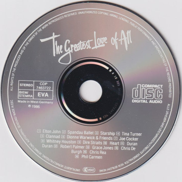 Various : The Greatest Love Of All (One Year Of Love Songs) (CD, Comp)