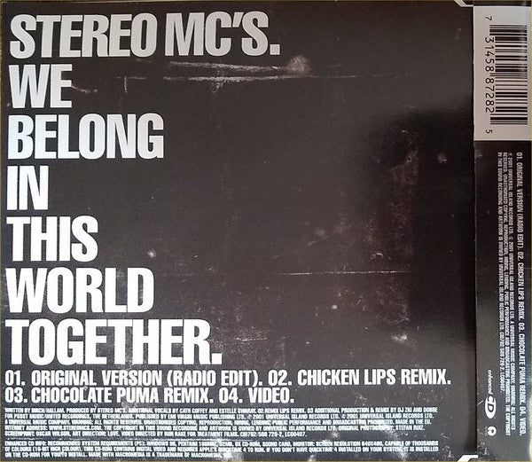 Stereo MC's : We Belong In This World Together (CD, Single, Enh)