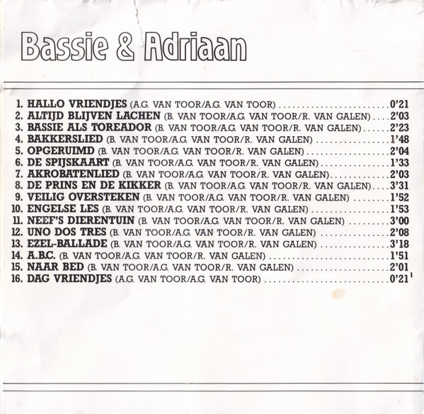 Bassie & Adriaan : Bassie & Adriaan (CD, RE, Bla)