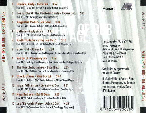 Various : A History Of Dub - The Golden Age (CD, Comp)
