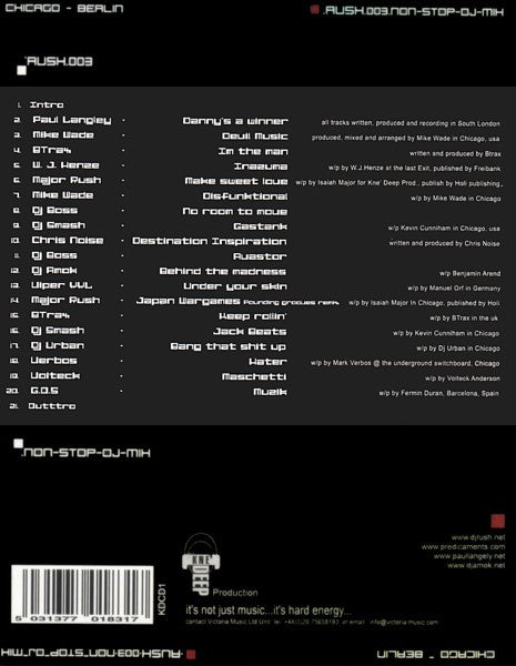 Various : Chicago - Berlin (Rush 003 Non-Stop-DJ-Mix) (CD, Comp, Mixed)