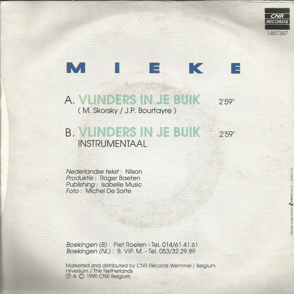 Mieke : Vlinders In Je Buik (7", Single)