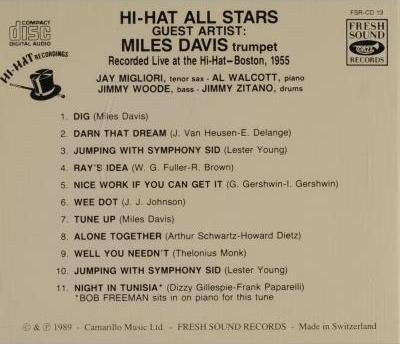 Miles Davis : Hi-Hat All-Stars (CD, Album)