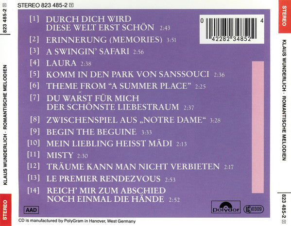 Klaus Wunderlich : Romantische Melodien (CD, Album)