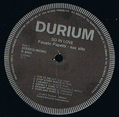 Fausto Papetti : So In Love (LP, Comp)