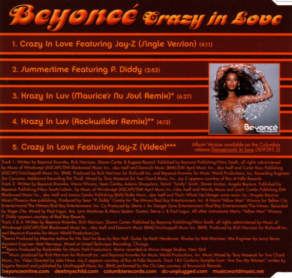 Beyoncé : Crazy In Love (CD, Maxi, Enh)