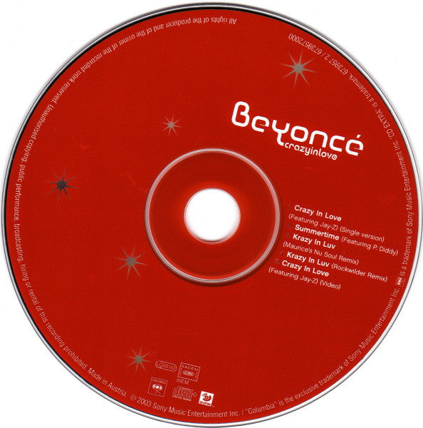 Beyoncé : Crazy In Love (CD, Maxi, Enh)