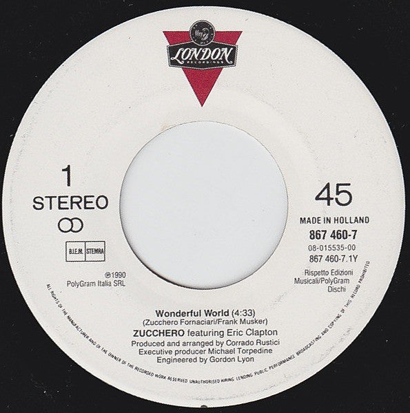 Zucchero Featuring Eric Clapton : Wonderful World (7", Single)