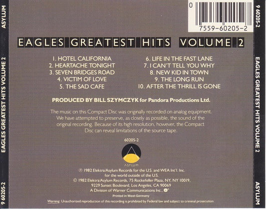 Eagles : Greatest Hits Volume 2 (CD, Comp, RE, Tar)