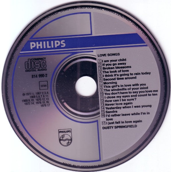 Dusty Springfield : Love Songs (CD, Comp)