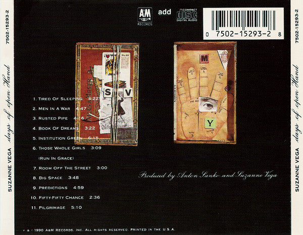 Suzanne Vega : Days Of Open Hand (CD, Album)