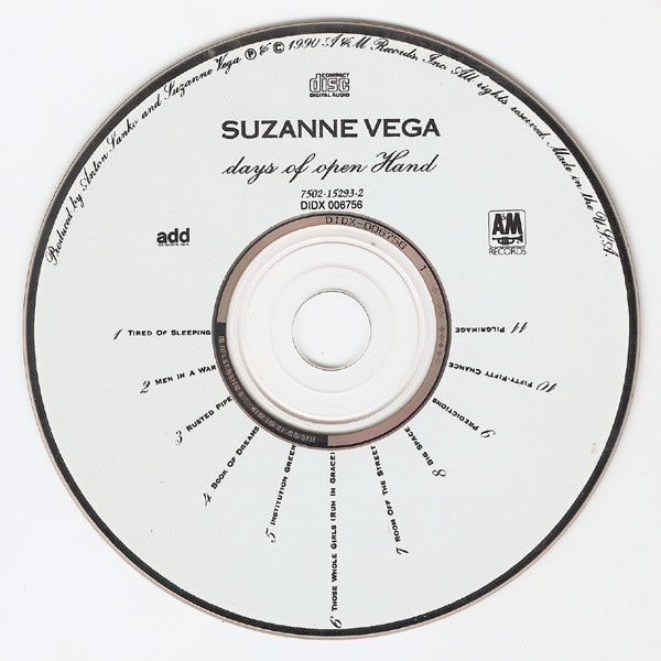 Suzanne Vega : Days Of Open Hand (CD, Album)