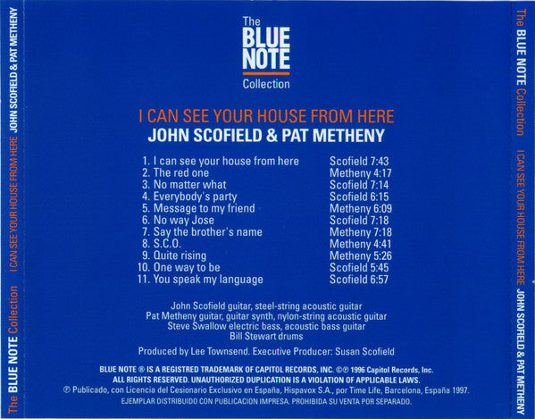 John Scofield & Pat Metheny : I Can See Your House From Here (CD, Album, RE)